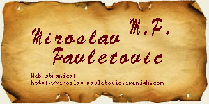 Miroslav Pavletović vizit kartica